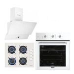 Kumtel Kristal Beyaz Cam Ankastre Set